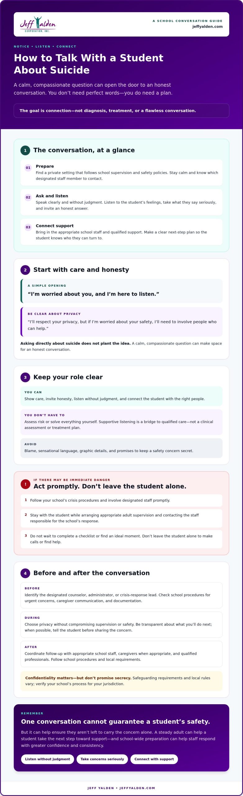 Talking to Students About Suicide: A School Guide